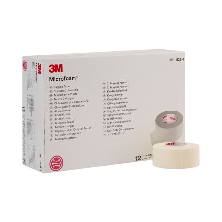 Tape Elastic Foam Medical Tape 3M™ Microfoam™ Multi-directional Stretch Elastic / Foam 1 Inch X 5-1/2 Yard White NonSterile (12/BX 6BX/CS) by Solventum Corporation  ID 1528-1